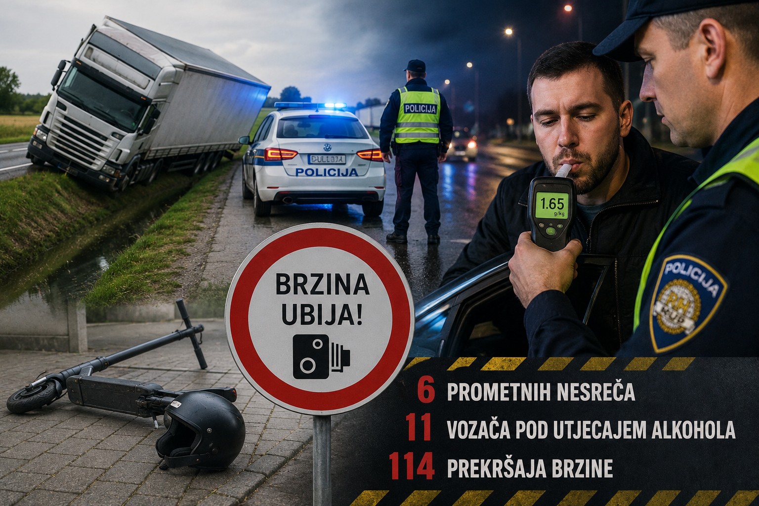 Vikend na cestama obilježile nesreće, pijani vozači i više od stotinu prekršaja