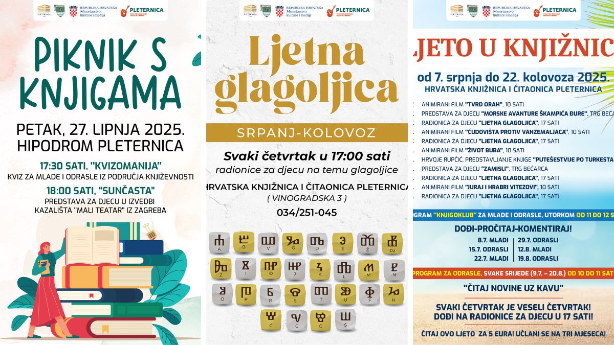Ljeto u knjižnici 2025.: Predstave, kvizovi i glagoljica na hipodromu i u knjižnici