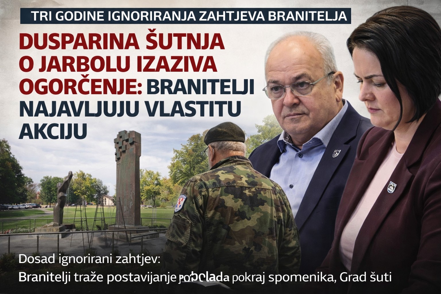 Dusparina šutnja o jarbolu izaziva ogorčenje: branitelji najavljuju vlastitu akciju