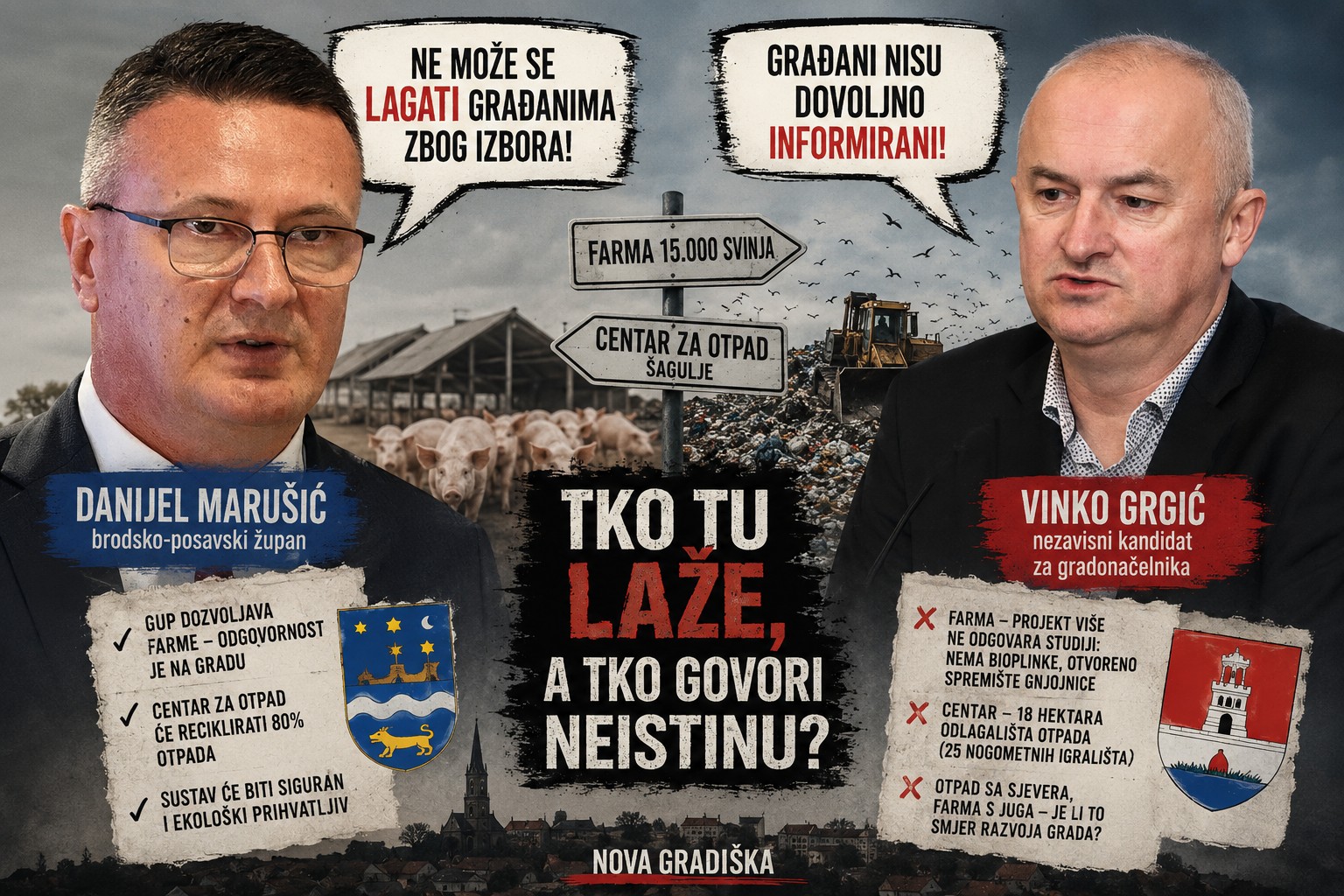 Marušić i Grgić u otvorenom političkom ratu: Farma, otpad i izborna kampanja tresu Novu Gradišku