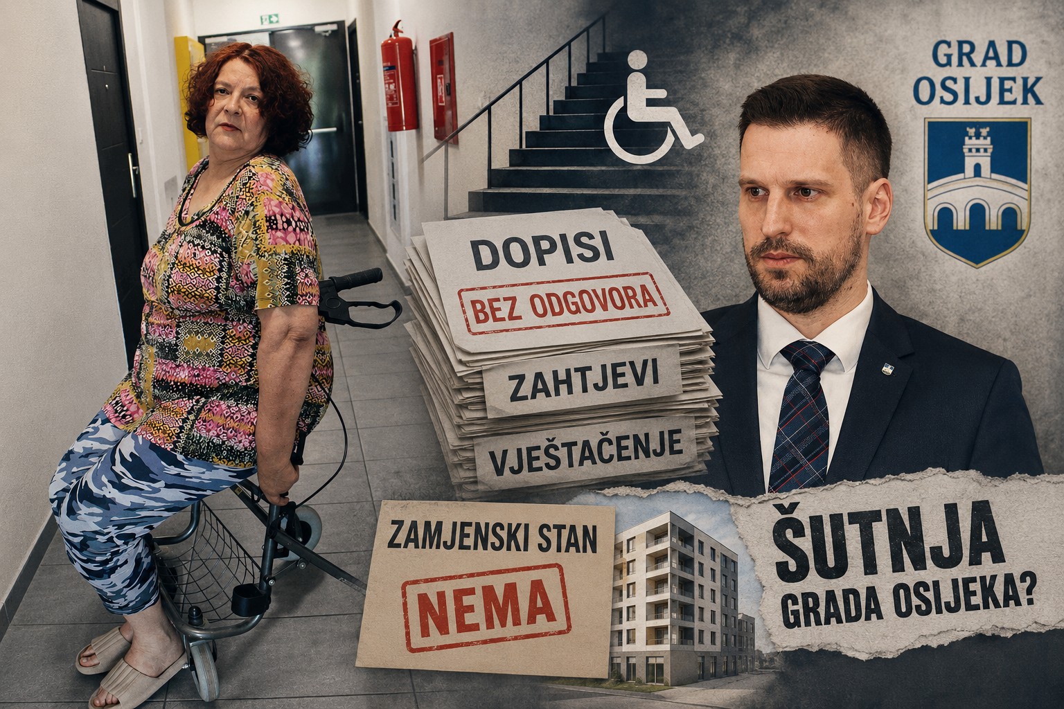 Radić ignorira pitanja o teško bolesnoj Osječanki koja ne može izaći iz stana: Zagreb odgovorio, Osijek ponovno nijem