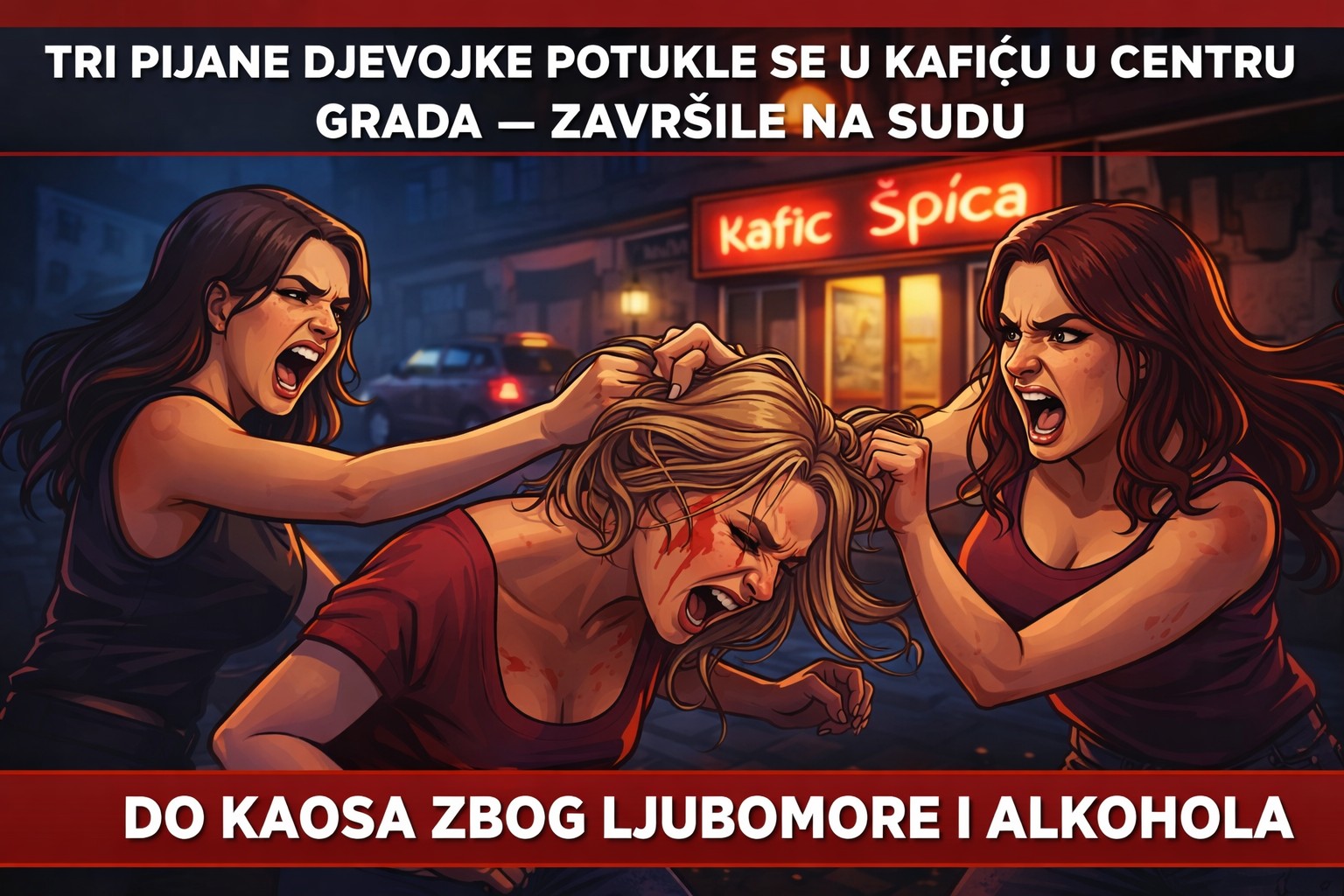 Tri pijane djevojke izazvale tučnjavu u kafiću u centru grada, završile na sudu i dobile kazne